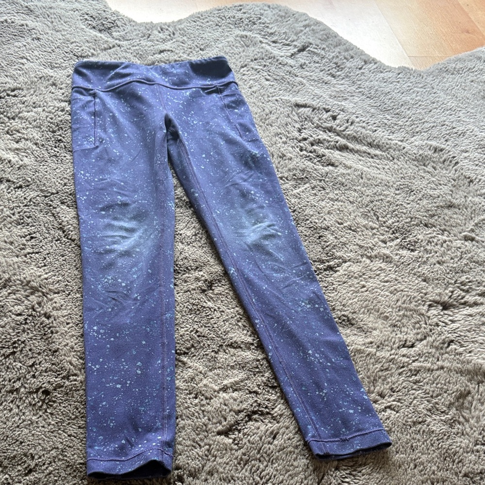 Athleta Girls Navy Blue Space Print Leggings